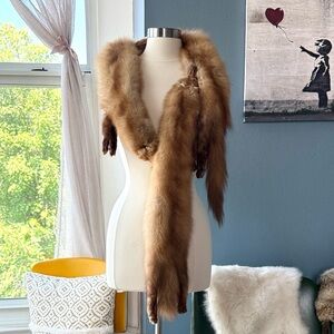 Vintage Mink Fur Stole Scarf